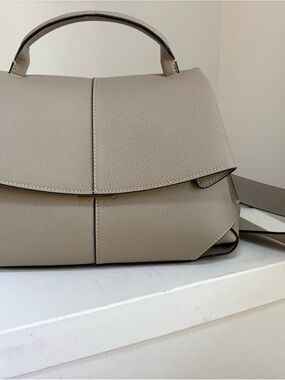 Polene Mokki Taupe Leather Top-Handle Satchel